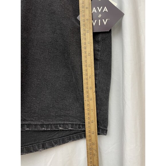 Ava & Viv Women's Plus Size 24 Black Denim 6" High Rise Shorts NWT - Picture 7 of 13